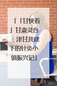 「甘快看」甘肃灵台：津甘共建下的针灸小镇振兴记