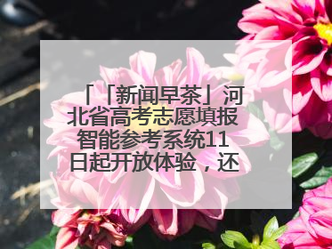 「新闻早茶」河北省高考志愿填报智能参考系统11日起开放体验，还有这些热点……