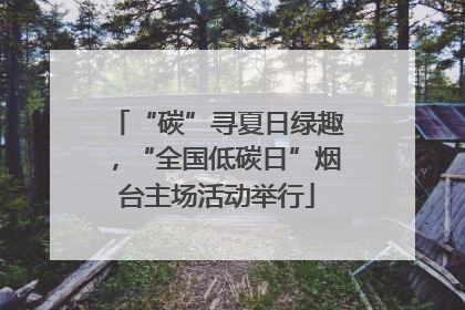 “碳”寻夏日绿趣，“全国低碳日”烟台主场活动举行