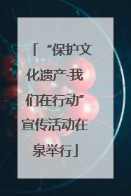 “保护文化遗产·我们在行动”宣传活动在泉举行