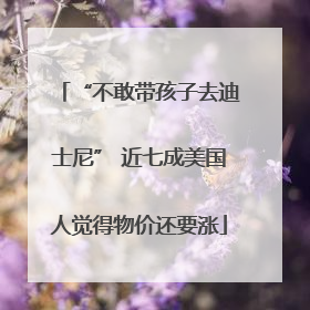 “不敢带孩子去迪士尼” 近七成美国人觉得物价还要涨