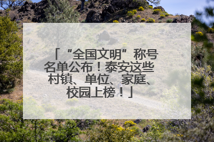 “全国文明”称号名单公布！泰安这些村镇、单位、家庭、校园上榜！