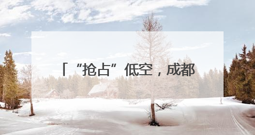 “抢占”低空，成都正在“重仓”场景