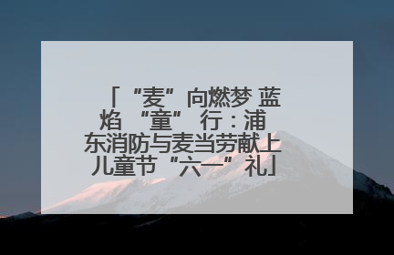 “麦”向燃梦 蓝焰 “童” 行：浦东消防与麦当劳献上儿童节“六一”礼