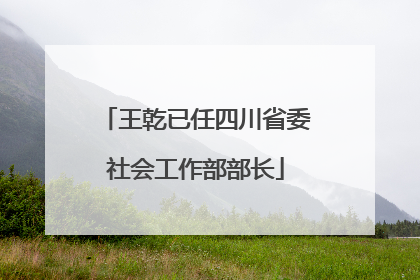 王乾已任四川省委社会工作部部长