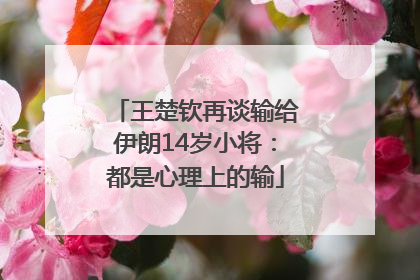 王楚钦再谈输给伊朗14岁小将：都是心理上的输