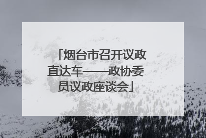 烟台市召开议政直达车——政协委员议政座谈会