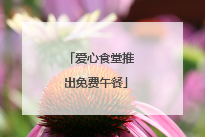 爱心食堂推出免费午餐