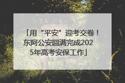 用“平安”迎考交卷！东阿公安圆满完成2025年高考安保工作