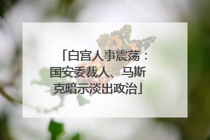 白宫人事震荡：国安委裁人、马斯克暗示淡出政治