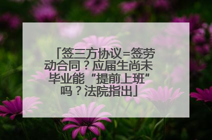 签三方协议=签劳动合同？应届生尚未毕业能“提前上班”吗？法院指出