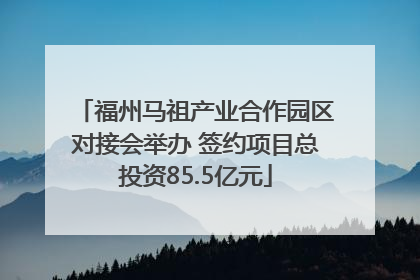 福州马祖产业合作园区对接会举办 签约项目总投资85.5亿元