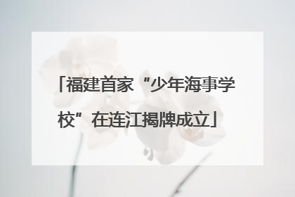 福建首家“少年海事学校”在连江揭牌成立
