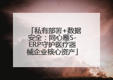 私有部署+数据安全：同心雁S-ERP守护医疗器械企业核心资产