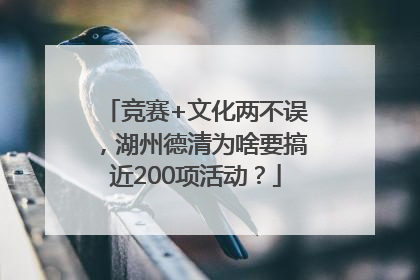 竞赛+文化两不误，湖州德清为啥要搞近200项活动？
