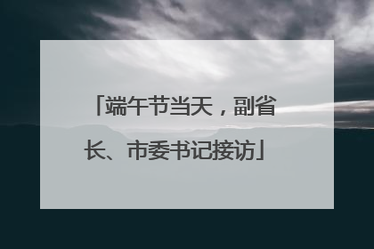 端午节当天，副省长、市委书记接访