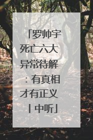 罗帅宇死亡六大异常待解：有真相才有正义丨中听