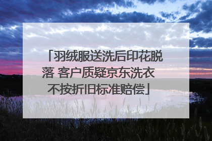 羽绒服送洗后印花脱落 客户质疑京东洗衣不按折旧标准赔偿