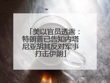 美以官员透露：特朗普已告知内塔尼亚胡其反对军事打击伊朗