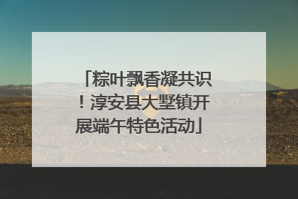 粽叶飘香凝共识！淳安县大墅镇开展端午特色活动