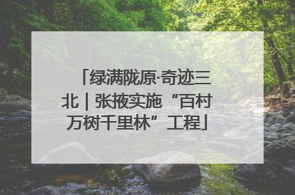 绿满陇原·奇迹三北｜张掖实施“百村万树千里林”工程