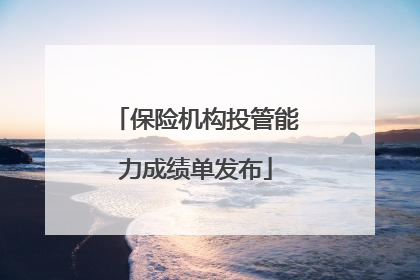 保险机构投管能力成绩单发布
