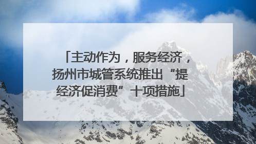 主动作为，服务经济，扬州市城管系统推出“提经济促消费”十项措施