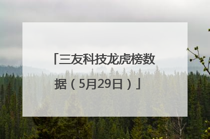 三友科技龙虎榜数据（5月29日）