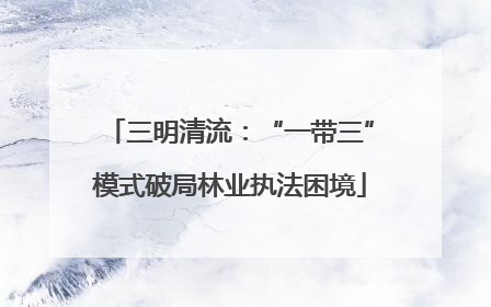 三明清流：“一带三”模式破局林业执法困境