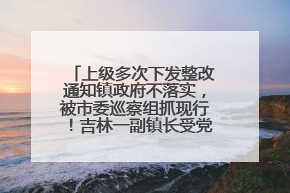 上级多次下发整改通知镇政府不落实，被市委巡察组抓现行！吉林一副镇长受党内警告处分
