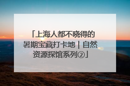 上海人都不晓得的 暑期宝藏打卡地｜自然资源探馆系列②