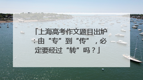 上海高考作文题目出炉：由“专”到“传”，必定要经过“转”吗？