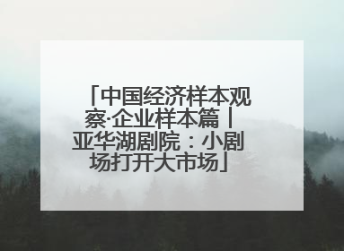 中国经济样本观察·企业样本篇︱亚华湖剧院：小剧场打开大市场