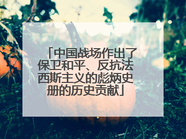 中国战场作出了保卫和平、反抗法西斯主义的彪炳史册的历史贡献