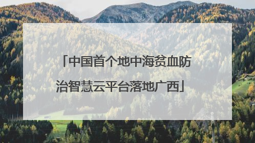 中国首个地中海贫血防治智慧云平台落地广西