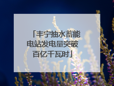 丰宁抽水蓄能电站发电量突破百亿千瓦时