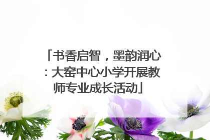 书香启智，墨韵润心：大窑中心小学开展教师专业成长活动
