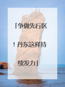 争做先行区！丹东这样持续发力