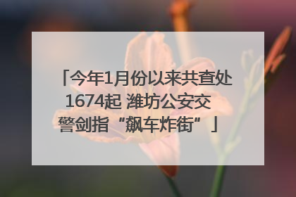 今年1月份以来共查处1674起 潍坊公安交警剑指“飙车炸街”