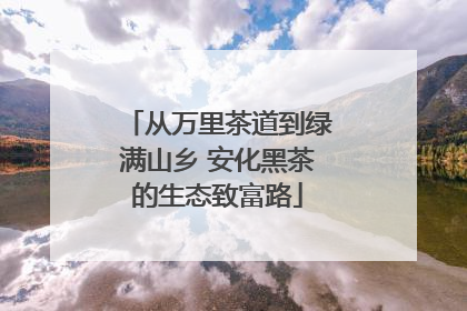 从万里茶道到绿满山乡 安化黑茶的生态致富路