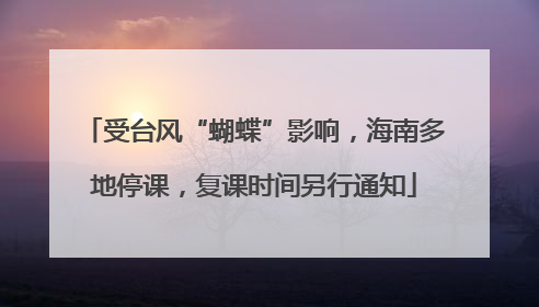 受台风“蝴蝶”影响，海南多地停课，复课时间另行通知