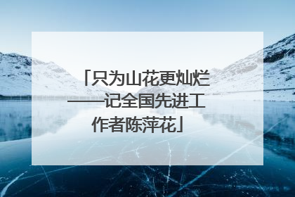 只为山花更灿烂——记全国先进工作者陈萍花