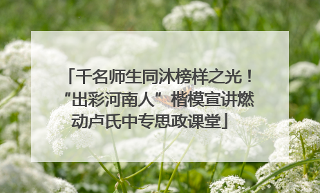 千名师生同沐榜样之光！“出彩河南人”楷模宣讲燃动卢氏中专思政课堂