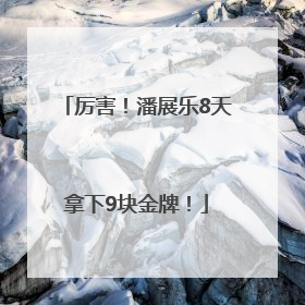 厉害！潘展乐8天拿下9块金牌！