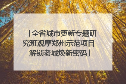 全省城市更新专题研究班观摩郑州示范项目 解锁老城焕新密码