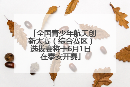 全国青少年航天创新大赛（综合赛区）选拔赛将于6月1日在泰安开赛