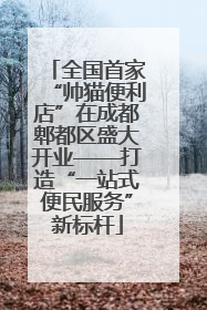 全国首家“帅猫便利店”在成都郫都区盛大开业——打造“一站式便民服务”新标杆