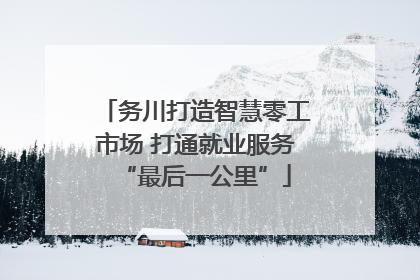 务川打造智慧零工市场 打通就业服务“最后一公里”