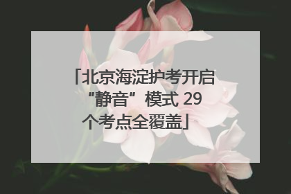 北京海淀护考开启“静音”模式 29个考点全覆盖