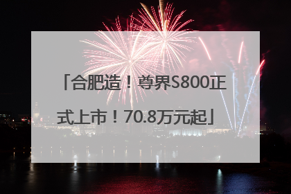 合肥造！尊界S800正式上市！70.8万元起